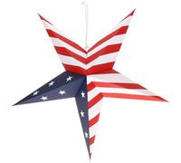 Angoily Paper Star Lantern Hanging Pendant 3D Lampshade for Veterans Day Outdoor Party Decoration Usa Star