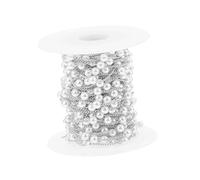 Angoily Pearl Chain DIY Supply Silver Pearl Beads Jewelry Making Accessory for Bracelet Necklace Craft Decoration Suitable for Wedding Party Valentines Day Gifts