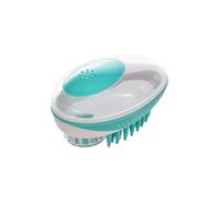Angoily Pet Massage Brush for Dogs and Cats, Abs Material Bathing Brush with Bubble Creation and Shampoo Pouring Function, Suitable for Small and Medium Pets, Green Colour