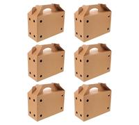 Angoily Pet Shipping Cardboard Box with Handle 6Pcs Ventilated Transport Carrier for Rabbits, Guinea Pigs, Birds, Small Animals and Poultry 12.2X8X5.1' for Business and Festive Use