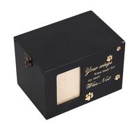 Angoily Pet Urn for Dog Cat Ashes Wood Finish Sliding Lid Photo Pet Urn for Cat Keepsake Box Memorial for Dogs