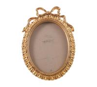 Angoily Picture Frames Oval Shape Vintage Resin 2pcs with Golden European Bowknot Design Lightweight Sturdiness and Multifunctional Use and Anniversaries for Hallway Decor