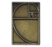 Angoily Pin Badge Versatile Accessory Golden Ratio Rectangle Metal Brooch with Sophisticated Medieval Artistic Style for Special Occasions and Gifts for Maths Lovers