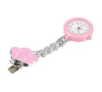 Angoily Pink Alloy Pocket Watch for Nurses and Chefs with Easy-to-Read Dial and Retractable Clip-on Design, for Working Environments Where Wrist Watches are Not Allowed