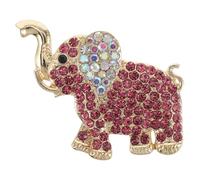 Angoily Pink Zinc Alloy Elephant Brooch Pin for Women, Versatile Accessory Resistant to Fading, for Suit and Hats, Adorable Small Elephant Figure Lapel Corsage