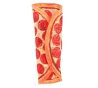 Angoily Pizza Canvas Pencil Case Roll-up, Large Capacity Stationery Pouch with Realistic Pizza Print, Portable Drawing Pencil Holder for Students and Artists, Brush Pen Storage for School