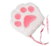 Angoily Plush Cat's Paw Shoulder Bag White Make up Storage Bag