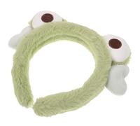 Angoily Plush Frog Hair Accessories for Creative Cartoon Green Headband Comfortable Supple Usage for Face Washing and Applying Facial Mask