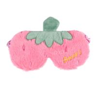 Angoily Plush Pink Strawberry Eye Mask for Sleeping with Comfortable Wear and Effective Shading, for Airplane Travel and Beauty Salon Use