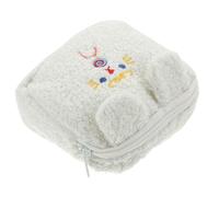 Angoily Plush Sanitary Napkin Pouch with Embroidered Cartoon Rabbit Design, Cosmetic Storage Bag for Daily Life, Soft Material with Enough Capacity to Store Keys and Cellphones
