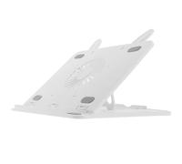 Angoily Portable Adjustable Tablet Dock Foldable Notebook Holder White Abs Plastic Bunny Ear Design Multi-angle Stand for Travelling and On-the-move Use