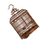 Angoily Portable Bird Cage Travel Aviary Lightweight Plastic Bird Carrier for Budgerigars Lovebirds with Easy-clean Bottom Spacious Vintage Villa Design