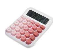 Angoily Portable Desk Calculator with Large Display Extra Large Rounded Keys Nonslip Base for Office and Student Use Pink Desktop Calculator for Easy and Accurate Calculations