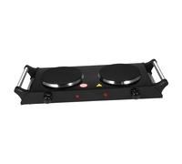 Angoily Portable Dual Electric Burner with Cast Iron Plates and Uk Plug Versatile Plate Cooker for Tea Coffee and Camping Lightweight Electric Stove with Handle and Fast Heat