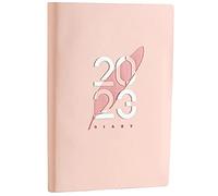 Angoily Portable English Planner Notebook Daily Agenda Notepad for Students Travelers Office Workers Lightweight Pink Cover Scheduling Organizer