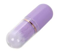 Angoily Portable Lavender Mini Makeup Brush for Travel with Nylon Bristles and Plastic Handle, Multifunctional Use for Face Powder and Blush Application, Compact Design for On-the-go