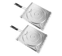 Angoily Portable Stainless Steel Bread Baking Tray with Foldable Handle Large Grill Rack for Outdoor Camping and Barbecue