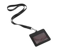 Angoily Portable Transparent Id Card Holder with Lanyard Horizontal Badge Pass Holder for Office Students Work and Conferences Lightweight Multi Function Neck Strap Accessory