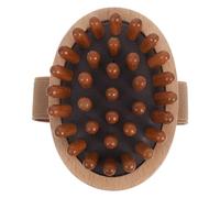 Angoily Portable Wooden Acupoint Massage Brush with Side Strap Handheld Meridian Tapping Scalp Massager for Full Body Use Traditional Head and Neck Relaxation Tool for Men and Women