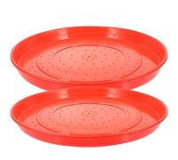 Angoily Poultry Feeder Food Feeding Tray Chicken Water Drinker Holding Plates for Home and Poultry Farm Use Anti-Slip Bottom to Prevent Dumping and Spillage