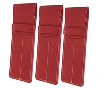 Angoily Pu Leather Pen Holder and Storage Pouch for Nurses, Small Doctors Pen Bags Vintage Wine Red Finish, 3pcs Set for Daily Use and Pocket Protection