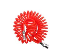 Angoily PU Spring Flexible Air Hose Retractable Pneumatic Tube for Air Compressors Highly Resistant to Twisting and Crushing Lightweight Polyurethane with High Visibility Red Coiled Design