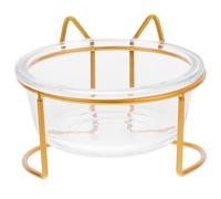Angoily Raised Cat Bowl Suitable for Cats for Food and Water Storage Glass Pet Food Container with Tilted Slant Design and Neck Guard, Easy to Clean Raised Pet Bowl