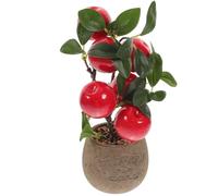 Angoily Realistic Artificial Fruit Bonsai Tree Fake Potted Tree with Paper Pulp Pot and Foam Material, No Fallen Leaves, Easy to Clean, Stylish Home Decor for Dining Room Or Living Room