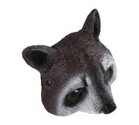 Angoily Realistic Brown Raccoon Face Mask Adjustable Elastic Band, Breathable Pu Material, Vivid Coloring and Texture, for Masquerade and Role Play Parties