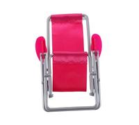 Angoily Realistic Miniature Folding Beach Chair for Dollhouse Sturdy Pink Mini Chair for Playroom and Indoor Decor Versatile Garden Ornament and Desk Accessory Creative Tiny Furniture for