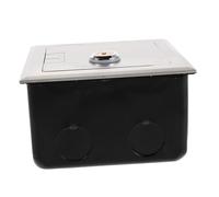Angoily Recessed Floor Socket Box with Lock Stainless Steel Flush Mount Outlet for Banks and Offices Weatherproof Embedded Electrical Enclosure Easy Access Protective Cover