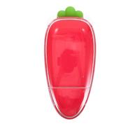 Angoily Red 2-Compartment Carrot Storage Box Lid, Divided Snack and Fruit Container for Fridge, Reusable Plastic Food Storage Box for Dried Fruit and Nuts