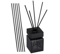 Angoily Reed Diffuser Set 100ml Glass Aromatherapy Bottle with White Waxwood Wooden Lid and Natural Rattan Sticks, Fire-free Aroma Diffuser Kit for Home and Office Fragrance