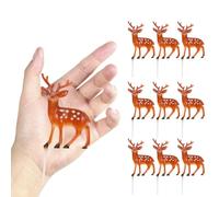 Angoily Reindeer Cake Picks 10Pcs Christmas Fondant Cake Toppers for Xmas Fruitcakes and Themed Party Supplies