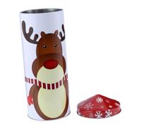 Angoily Reindeer Tin Box Christmas Pattern Decoration Food Box Candy Packaging Tinplate for Christmas Tree Decoration Storage and Tin
