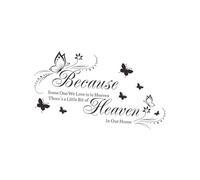 Angoily Removable Wall Art Stickers Because Someone We Love is in Heaven There's a Little Bit of Heaven in Home Butterfly Decals for Bedroom Living Room