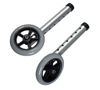 Angoily Replacement Wheels Aluminium Alloy for Walking Aid and Rollator 2pcs Wheels Silver with Smooth Rolling Function, Suitable for Manual Wheelchair and Cart Use