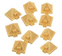 Angoily Resin Ancient Egyptian Figurines Golden Colour Miniature Pyramid Ornaments 10pcs Realistic Style for Miniature Gardening and Garden Landscape Design Desktop Decoration