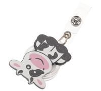 Angoily Retractable Cow Badge Reel with Clip Portable Abs Metal Badge Holder for Office Hospital Factory Workers Secure Name Tag Clip with Cartoon Design