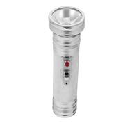 Angoily Retro Iron Flashlight Photo Prop, Clockwork Torch Vintage Handheld Bulb-style Torch for Camping and Outdoor Use, Portable Silver Old-fashioned Design Style