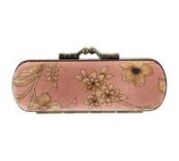 Angoily Retro Lipstick Case with Mirror Lightweight Cloth and Aluminium Alloy Lipstick Holder for Purse from Messing up Handbag for Traveling or Birthday
