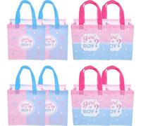 Angoily Reusable Tote Bags for Gender Reveal Party, Serving Life 8pcs Non-woven Fabric with Alphabet Print for Candy and Jewelry and Wrapping Presents Gender Reveal Party Bags