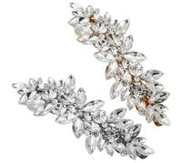 Angoily Rhinestone Hair Clips Comfortable Alloy Spring Barrettes for Women 2pcs Shiny Luxurious Design, Hair Accessories for Engagement and Honeymoon