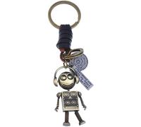 Angoily Robot Charm Keychain Robot Keychain Unique Simple Alloy and Cowhide Leather Comfortable Everyday Use Practical for Lockers and Vehicle