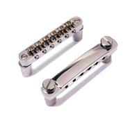 Angoily Roller Saddle Tailpiece Zinc Alloy Die-cast Bridge Unit with Attached Studs and Bushings, Easy to Mount for Style Electric Guitar for DIY Fun and Playing Wonderful