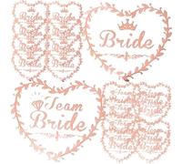 Angoily Rose Gold Wedding Temporary 2pcs Bridesmaid Team Bride Body Stickers for Bridal Shower and Hen Party Decorations