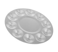 Angoily Round Aluminum Watercolor Paint Tray Mixing Palette with 10 Wells for Hobby Model Painting, Pigment Palette for Art Supplies and Miniature Color Mixing in Crafting