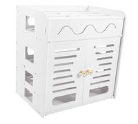 Angoily Router Storage Box Durable Cable Container with Elevated Bottom Non Slip Design for Organizing Wires and Power Cords for Use