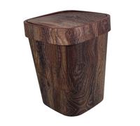 Angoily Rustic Faux Wood Grain Swing Lid Wastebin Multipurpose Trash Can for Kitchen Bathroom Living Bedroom Office Stylish Rubbish Bin with Odor Control and Easy Disposal