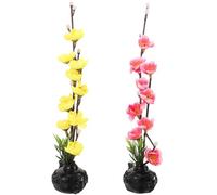 Angoily Sashimi Plate and Assorted Colour with Realistic Modeling PP Material 2pcs Flower Adornment for Sushi Plate Decoration for Hotel and Japanese Cold Dishes Presentation